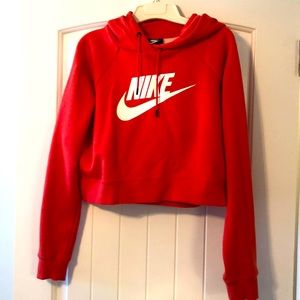 Mid cut hooded orange Nike sweater